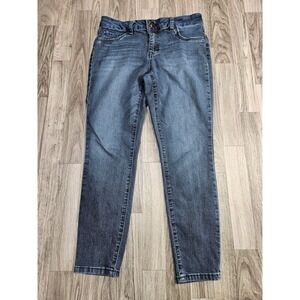 d.jeans Slim Denim Pants Womens 8 Blue Stretch Medium Wash Whiskered
